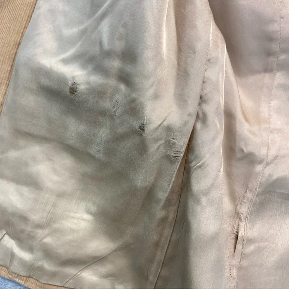 Vintage 70s Western Corduroy Leather Light Mustard Size S - Picture 9 of 11